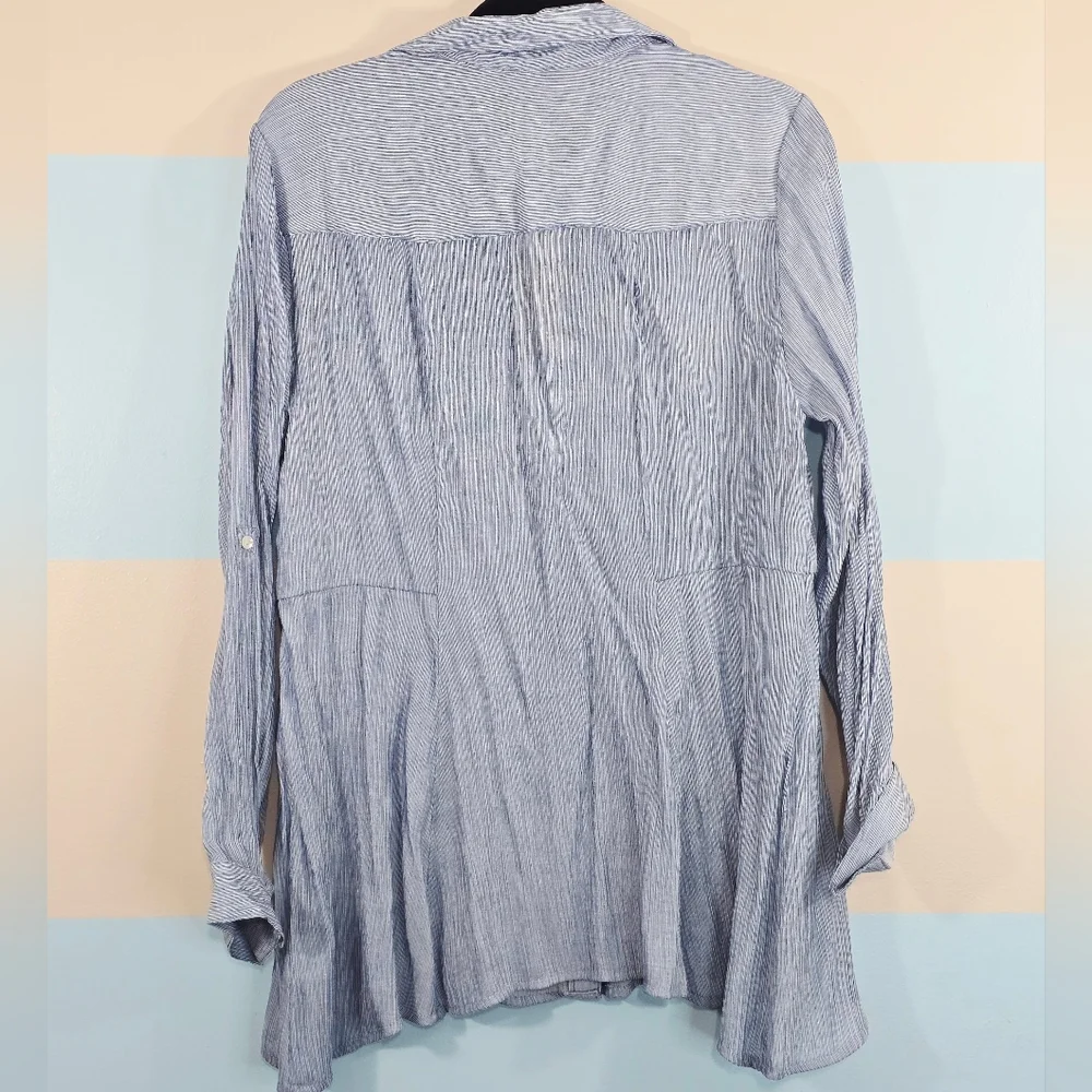 NWT Como Vintage Striped Blue Button-Down Shirt - Picture 5 of 8